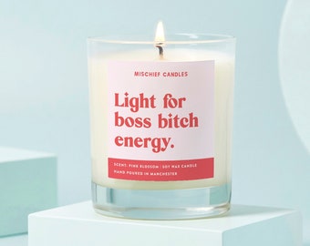 Boss Bitch Gift | CEO Boss Entrepreneur New Job Gift | Soy Wax Candle | Light for Boss Bitch Energy