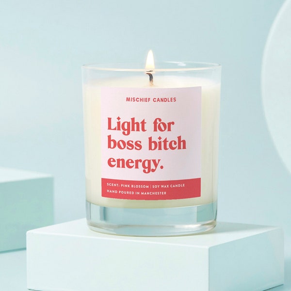 Boss Bitch Gift | CEO Boss Entrepreneur New Job Gift | Soy Wax Candle | Light for Boss Bitch Energy