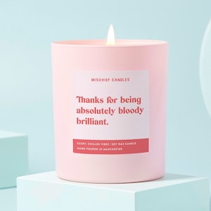 Thank You Gift Funny Thank You Gift Funny Candle Absolutely Bloody Brilliant image 1