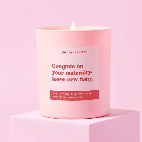 New Baby Gift | Funny Maternity Gift | Funny Candle | Congrats on Maternity Leave