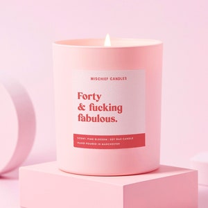 40th Birthday Gift | Funny 40th Birthday Gift | Funny Candle | Forty & Fabulous