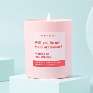 ¿Serás mi dama de honor? Regalo divertido para la propuesta de dama de honor. Vela.