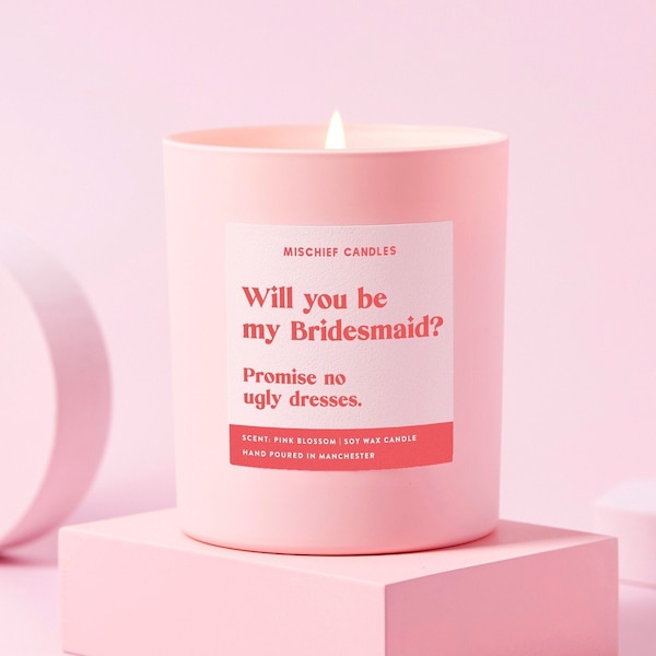 Bridesmaid Gift | Funny Bridesmaid Proposal | Funny Candle | No Ugly Dresses