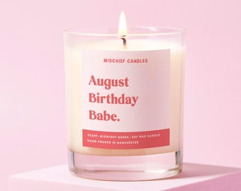 August Birthday Gift | Funny Birthday Gift | Soy Wax Candle | August Birthday Babe