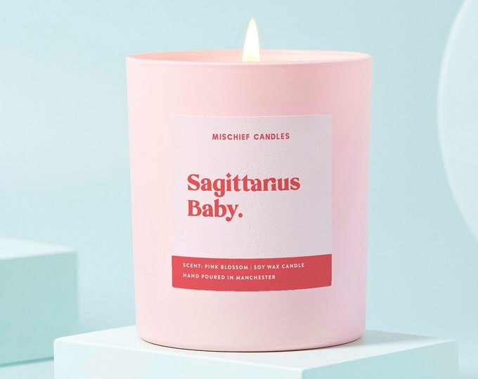 Sagittarius Birthday Gift | Funny Zodiac Birthday Gift | Funny Candle | Sagittarius Baby