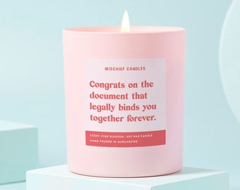 Wedding Gift | Funny Wedding Gift | Funny Candle | Legally Binding Document