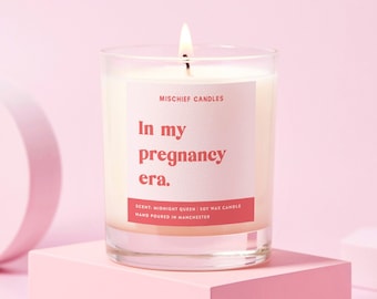 Mum To Be Gift | Funny Mum To Be Gift | Clear Glass Soy Wax Candle | In My Pregnancy Era