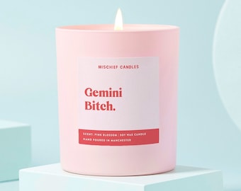 Gemini Birthday Gift | Funny Zodiac Birthday Gift Candle | Gemini Bitch