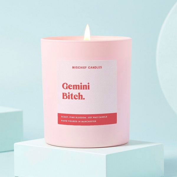 Gemini Birthday Gift | Funny Zodiac Birthday Gift Candle | Gemini Bitch