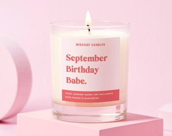 September Birthday Gift | Funny Birthday Gift | Soy Wax Candle | September Birthday Babe