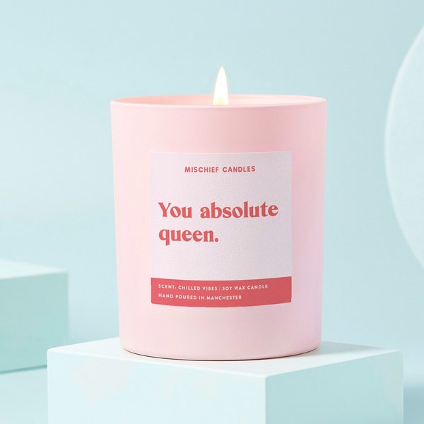 Friendship Gift | Funny Gift For Her | Soy Wax Candle | You Absolute Queen