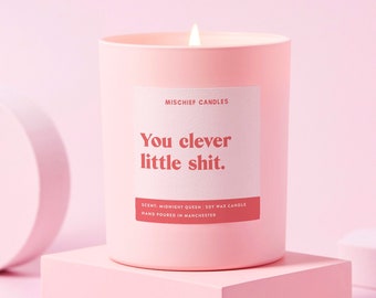 Funny Well Done Gift | Funny Congratulations Gift | Funny Candle | You Clever Little Shit