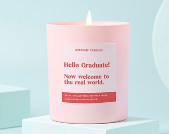 Graduation Gift | Funny Graduation Gift | Funny Candle | Welcome to the Real World
