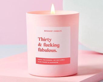 30th Birthday Gift | Funny 30th Birthday Gift | Funny Candle | Thirty & Fabulous