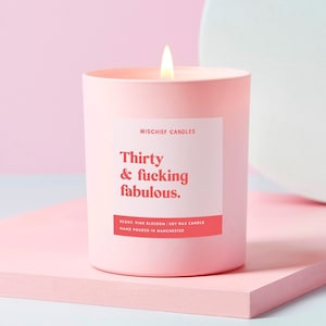 30th Birthday Gift Funny 30th Birthday Gift Funny Candle Thirty & Fabulous image 1