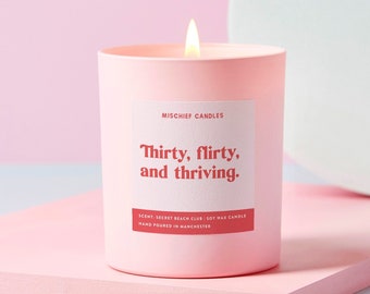 30th Birthday Gift | Funny 30th Birthday Gift | Funny Candle | Thirty, Flirty & Thriving