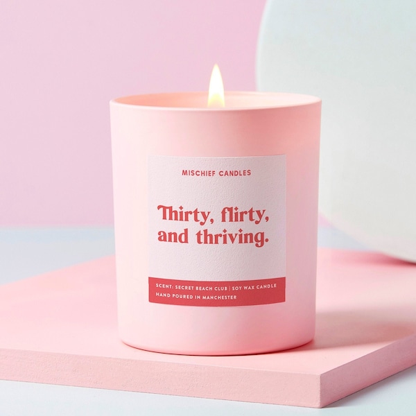 30th Birthday Gift | Funny 30th Birthday Gift | Funny Candle | Thirty, Flirty & Thriving