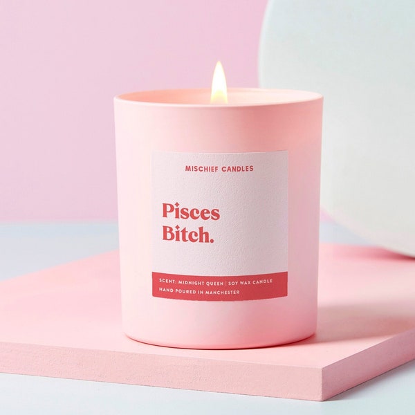 Pisces Birthday Gift | Funny Zodiac Birthday Gift | Funny Candle | Pisces Bitch