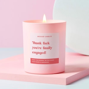 Engagement Gift | Funny Engagement Gift | Funny Candle | Thank Fuck You're Engaged