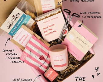 Divertido set de regalo navideño – Regalos navideños sarcásticos – Vela, sales de baño, aperitivos gourmet