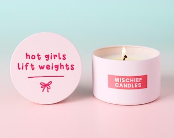 Regalo divertido para ella - Relleno de medias para chicas atractivas - Vela en lata rosa