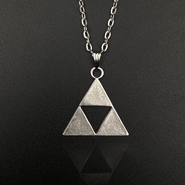 Zelda Triforce Sign Hommes Femmes Collier, Collier Triangle, Bijoux Triangle, Collier Triforce, Logo Zelda, Collier Logo Triforce