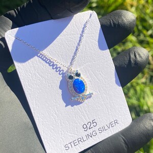 Silber Opal Eule Halskette, Edelstein Vögel Anhänger, zierliche Schmuck Geschenk für ihre Vogel-Liebhaber