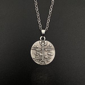 Verzilverde sjamanistische trommelketting - tribale hanger, heilige cirkelsymbool, attent cadeau voor mindfulness-liefhebber, geschenken
