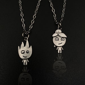 Fireboy and Watergirl Necklace | His and Hers Jewelry | Matching Couples Gift