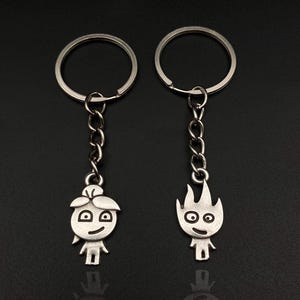 Fireboy Watergirl Charm Keychain: Handmade Friendship Gift