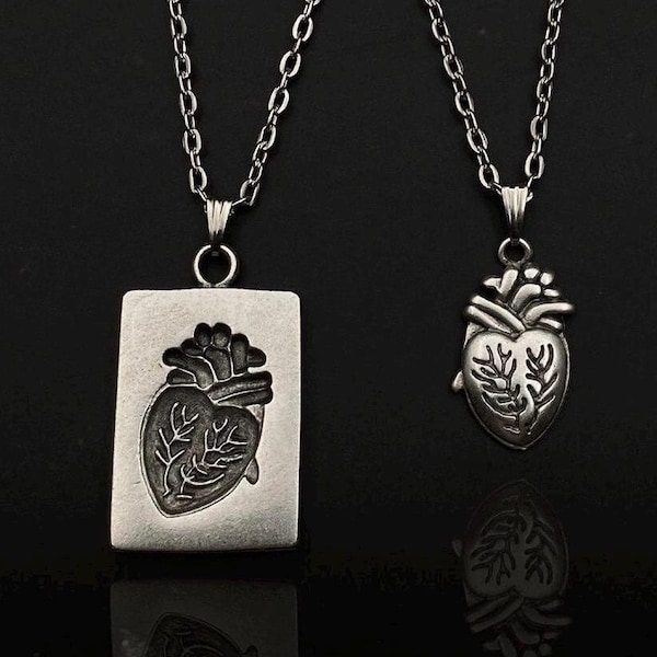Collier pour couple casse-tête coeur : bijoux assortis en acier inoxydable