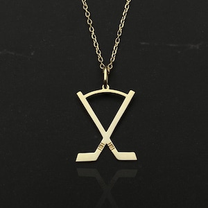 Sterling Silver Hockey Stick Necklace: Goalie Charm, Hockey Mom Gift