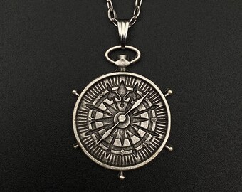 Sailor Compass Men Women Necklace, Salior Necklace, Sailor Gift, Sailor Jewelry, Compass Necklace, Sailor Compass, Compass Jewelry, Gifts
