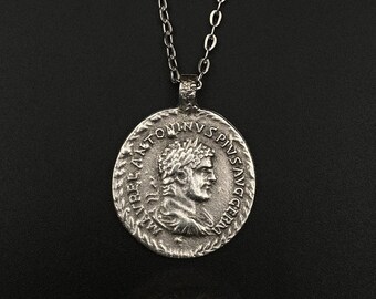 Ancient Roman Emperor Coin Men Women Necklace, Ancient Necklace, Double Side Necklace, Roman Empire Charm, Denarius Coin, Roman Coin Charm