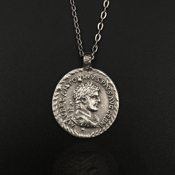 Ancient Roman Emperor Coin Men Women Necklace, Ancient Necklace, Double Side Necklace, Roman Empire Charm, Denarius Coin, Roman Coin Charm