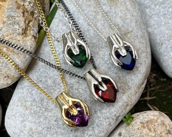 Collar de plata de ley "You Hold My Heart", joyería con piedras preciosas