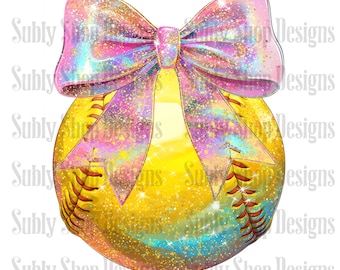 Softball glitter coquette png, softball dtf designs, girly softball designs, softball png, softball mama designs