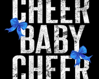 Cheer Baby Cheer Royal Blue coquette png, cheer mama png, cheerleading dtf designs, cheer mom designs, cheer mama dtf, cheer coquette png