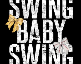 Swing baby swing mom of both png, softball png, baseball png,softball mama png, baseball mama png, baseball and softball dtf designs