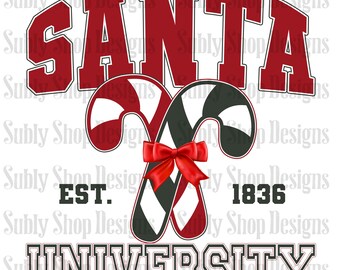 Santa University design, Santa design, Christmas design, Santa png, Christmas png, Santa dtf designs, christmas dtf designs