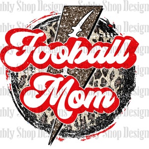 Retro Football Mom red sublimation digital png file, Football Mom sublimation, football mom digital download, football mom designs