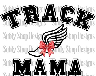 Track mama red coquette bow png, track mom png, track mama designs, track mama dtf, coquette bow png