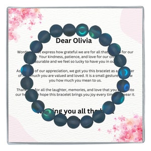 Babysitter Gift, Bracelet for Babysitter Christmas Gift, Childminder Gift, Nanny Thank you gift, Quartz Necklace