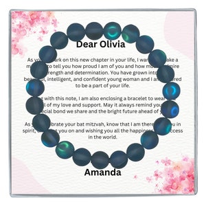 Bat Mitzvah Gift Bracelet, Mazel Tov Gift for Bat Mitzvah Jewelry, Bat Mitzvah Jewelry Gift, Quartz Necklace