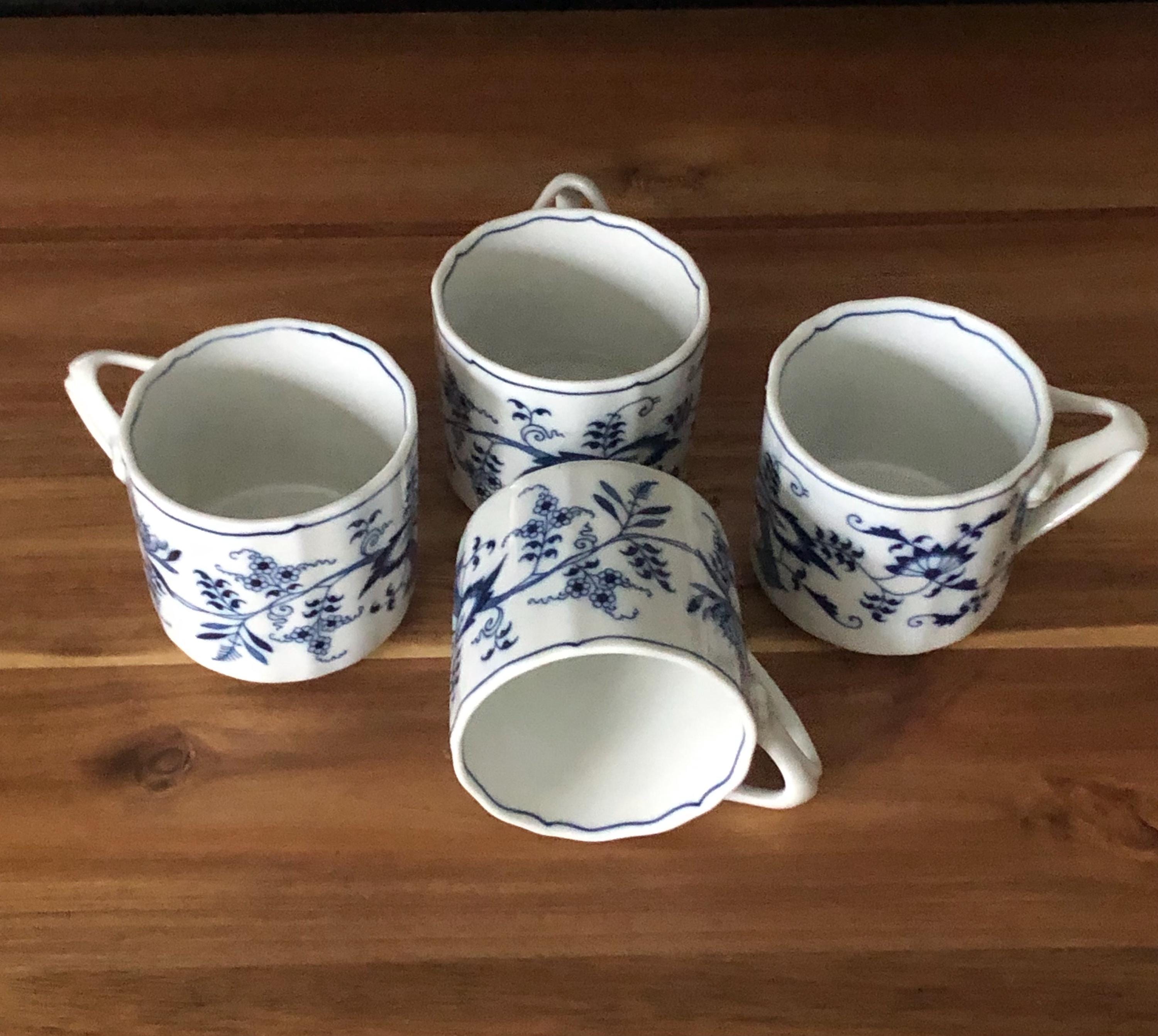 Set of Four Blue Danube Blue and White Coffee / Tea Cups - Etsy