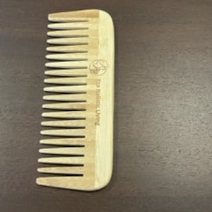 Pettine a denti larghi in bambù, spazzola antistatica districante per capelli ricci naturali ondulati secchi, pettine districante, pettine a denti larghi, pettine in bambù, pettine