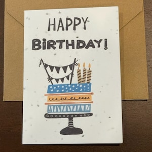 Handgemachte Geburtstagskarte, Handgemachtes Samenpapier, Handgemachte Grußkarten, Handgemachtes Samenpapier Geburtstagskarte, Geburtstagskarten, Pflanzbares Papier