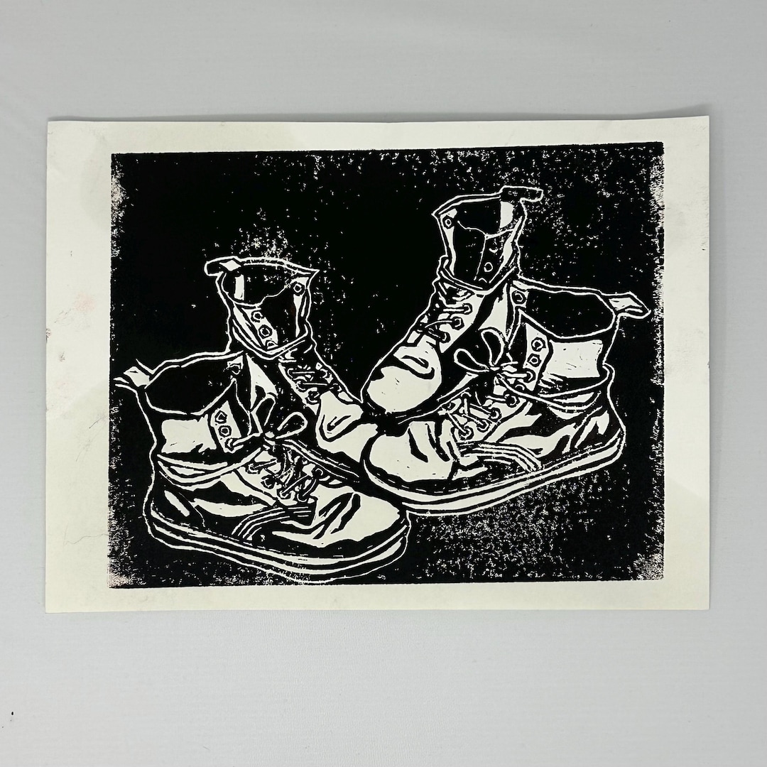 Doc Boot Original Linocut Print - Etsy