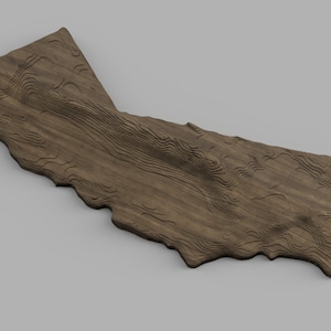 Modèle 3D en relief de la Californie (fichier STL) - Carte topographique très détaillée pour impression CNC et 3D | Téléchargement numérique