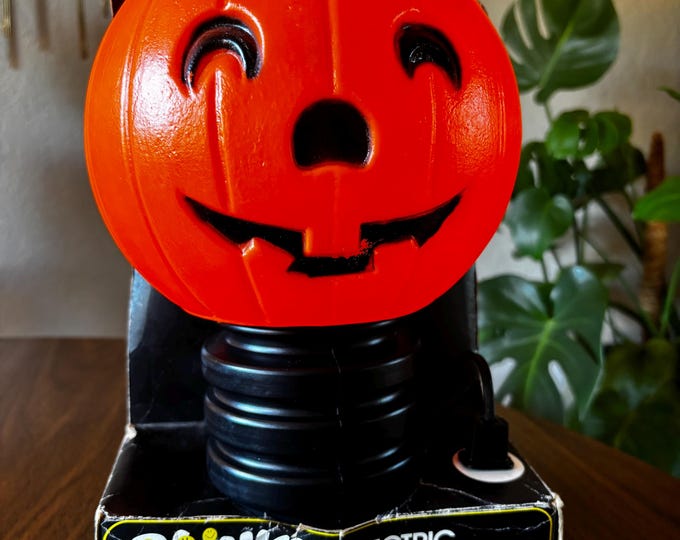 Vintage Blinky Blow Mold Jack O’lantern Pumpkin Glow Lamp Lighted ...